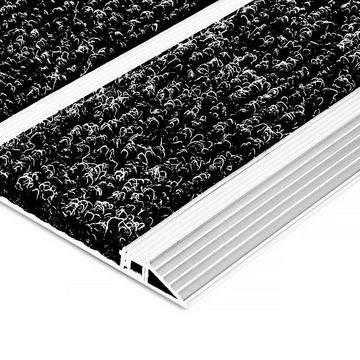 Fußmatte Edelstahlmatte Select Mat Ribbed Textilfaser, 2 Größen, Floordirekt, Höhe: 12 mm