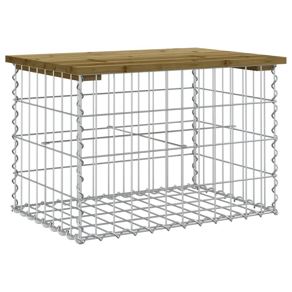 vidaXL Gartenbank Gartenbank aus Gabionen 63x44x42 cm Kiefernholz Imprägniert (1-St)