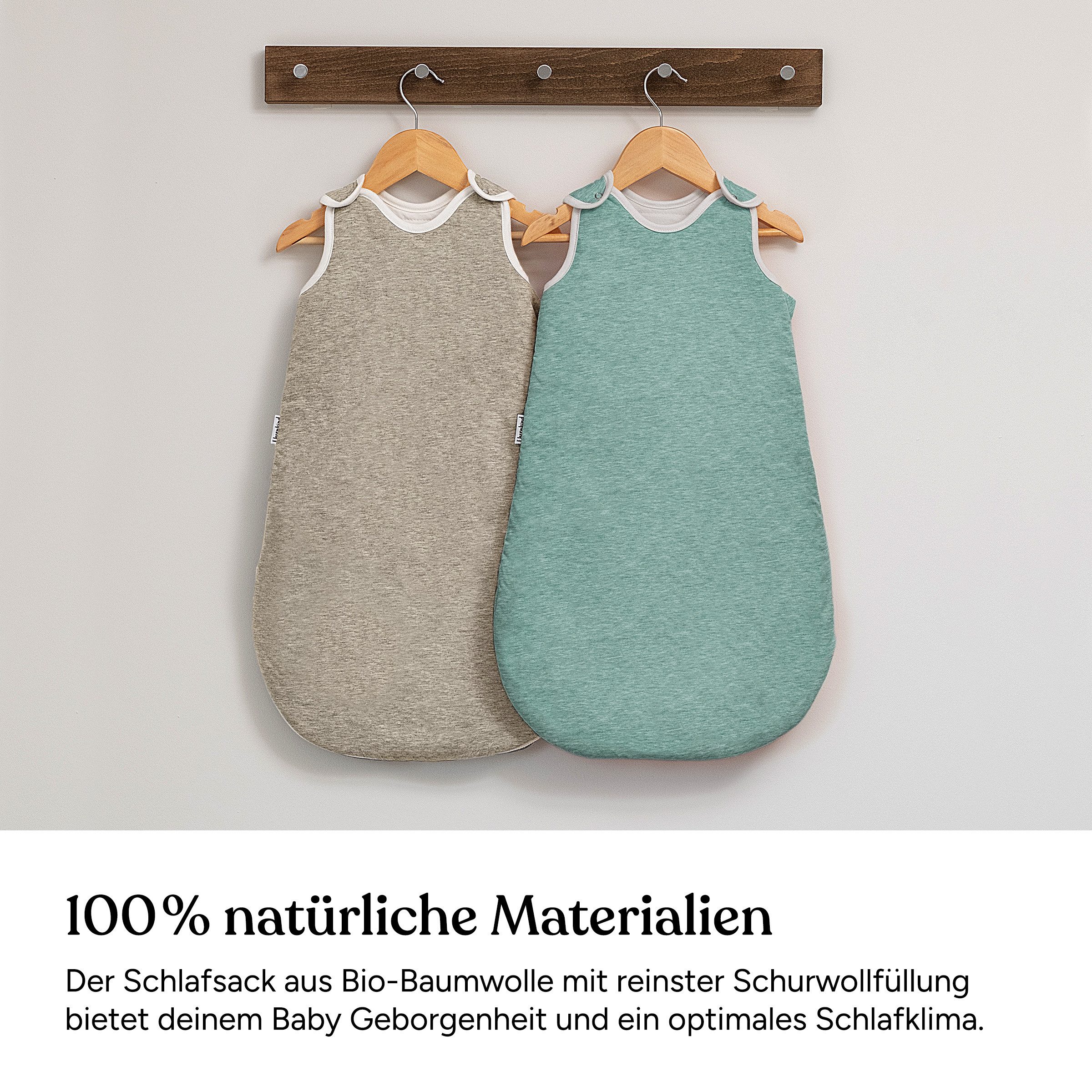 Ehrenkind Babyschlafsack Rund mit Wollfüllung 2.0 TOG, Sorgt für wohlige Wärme ohne zu überhitzen