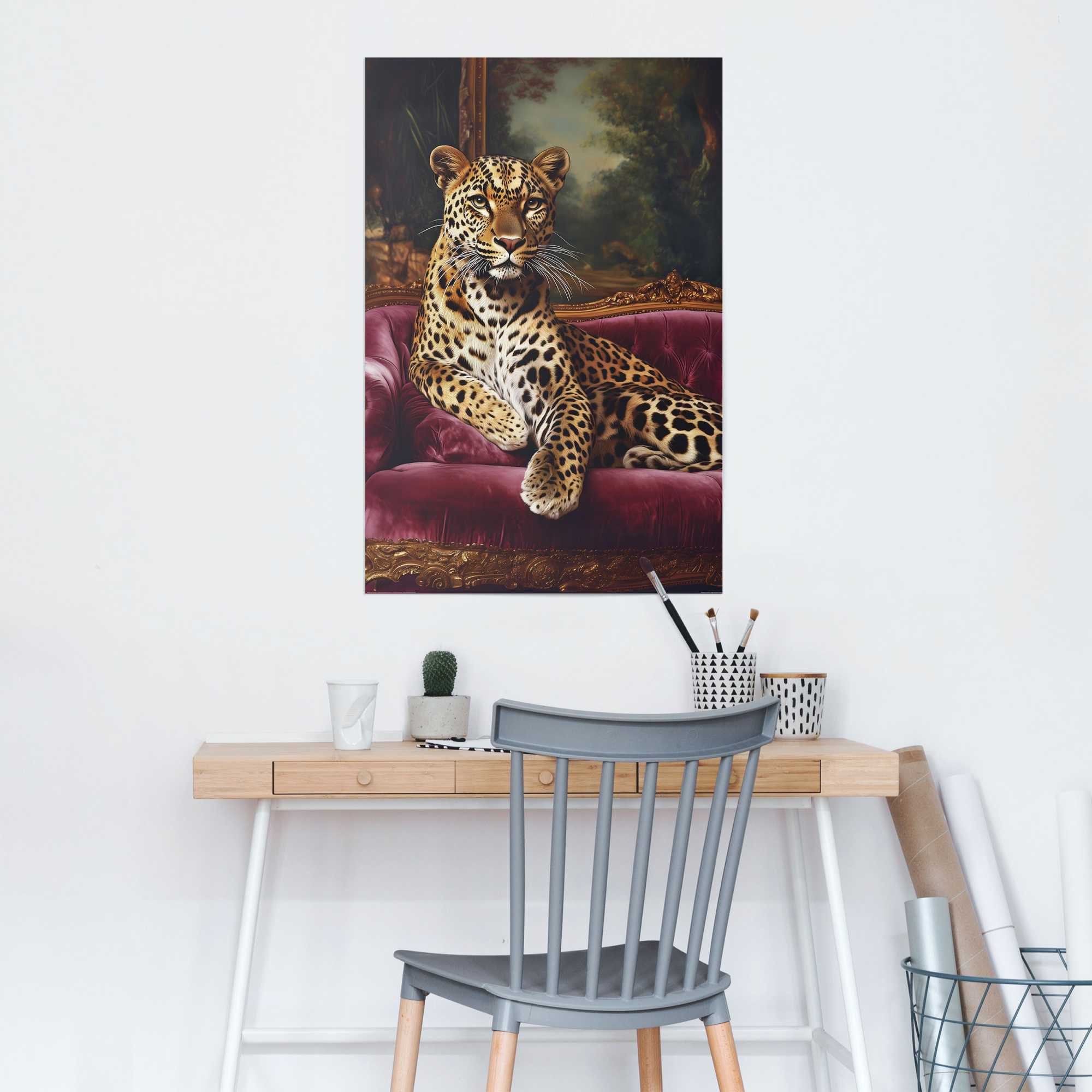Reinders! Poster Sofa Panther, Wohnzimmer - Mehrfarbig - 150 gr. Papier - T günstig online kaufen