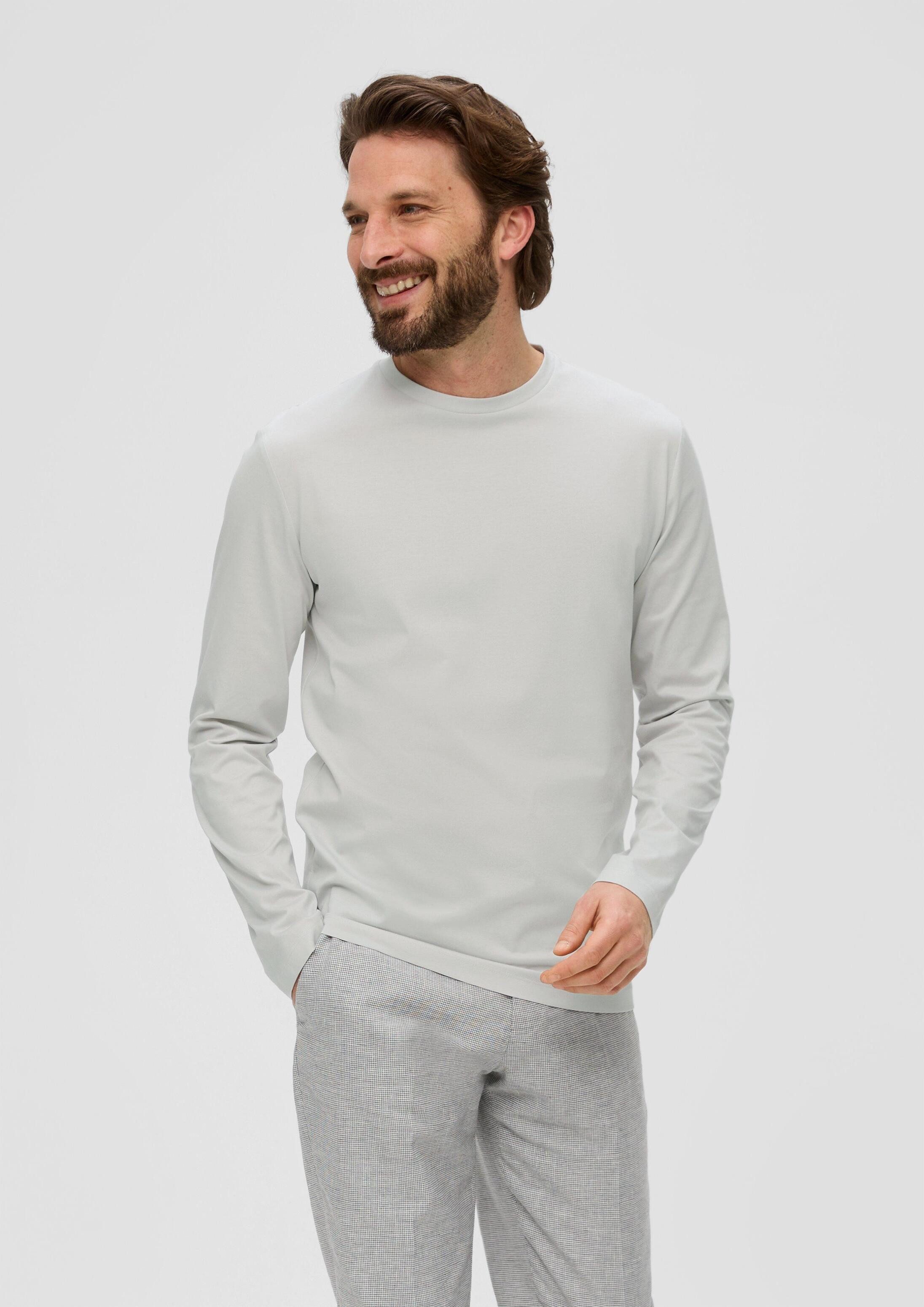 s.Oliver Langarmshirt T-Shirt Longsleeve aus merzerisierter Baumwolle