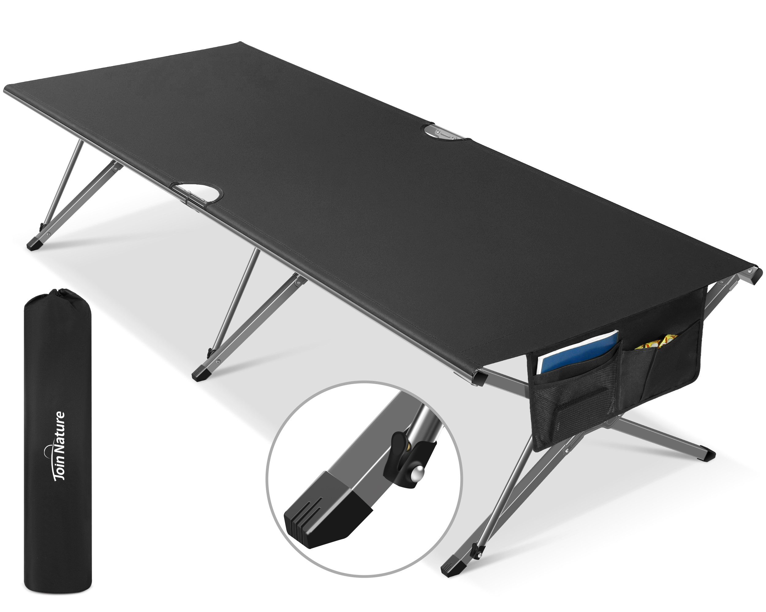 HOMECALL Feldbett Klappbar Campingbett Klappbett karpfenliege XXXL Campingliege (Leicht aufzubauende Schlafbetten für den Außenbereich, 200KG)