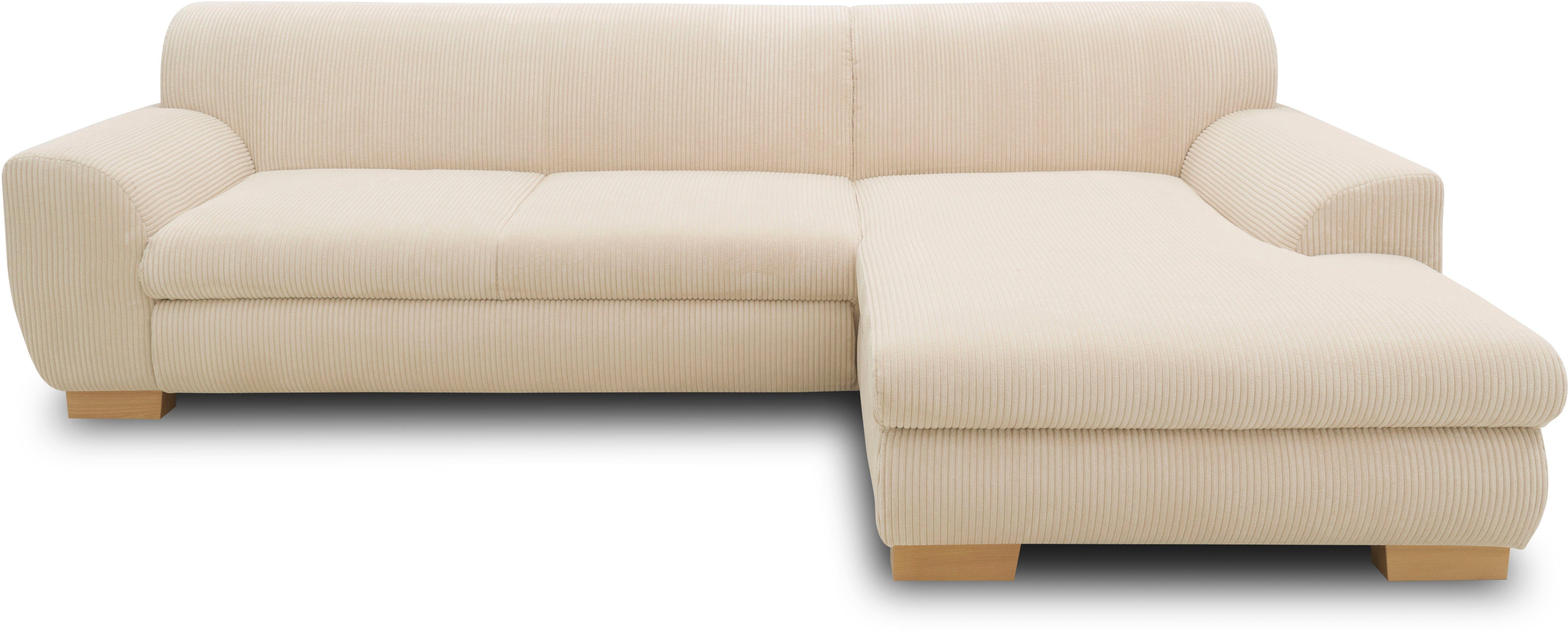 Home affaire Ecksofa Nika zeitlos und elegant, L-Form, wahlweise mit Bettfunktion, auch in Cord