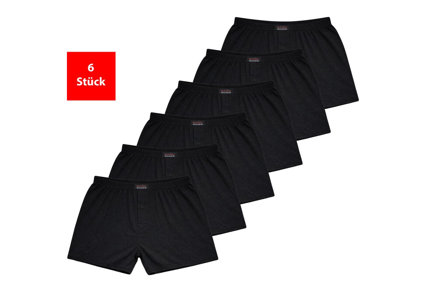 Fashionschmiede Boxershorts Herren Boxershorts Baumwolle 3er-9er Pack Eingriff Unterwäsche (Set, 6-St., 6er-Pack) 100% Baumwolle, Komfortbund, große Größen S–6XL
