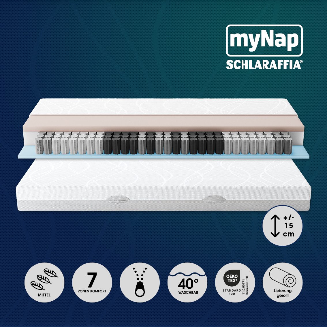 Taschenfederkernmatratze Schlaraffia myNap TFK-Matratze, Schlaraffia, 19 cm hoch, mit speziellem X-Spring Federkern