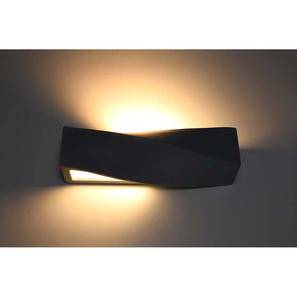 nicht Wohnzimmer Glas Wandleuchte, etc-shop Keramik Wandlampe Leuchtmittel Schwarz inklusive, Wandleuchte Wandstrahler