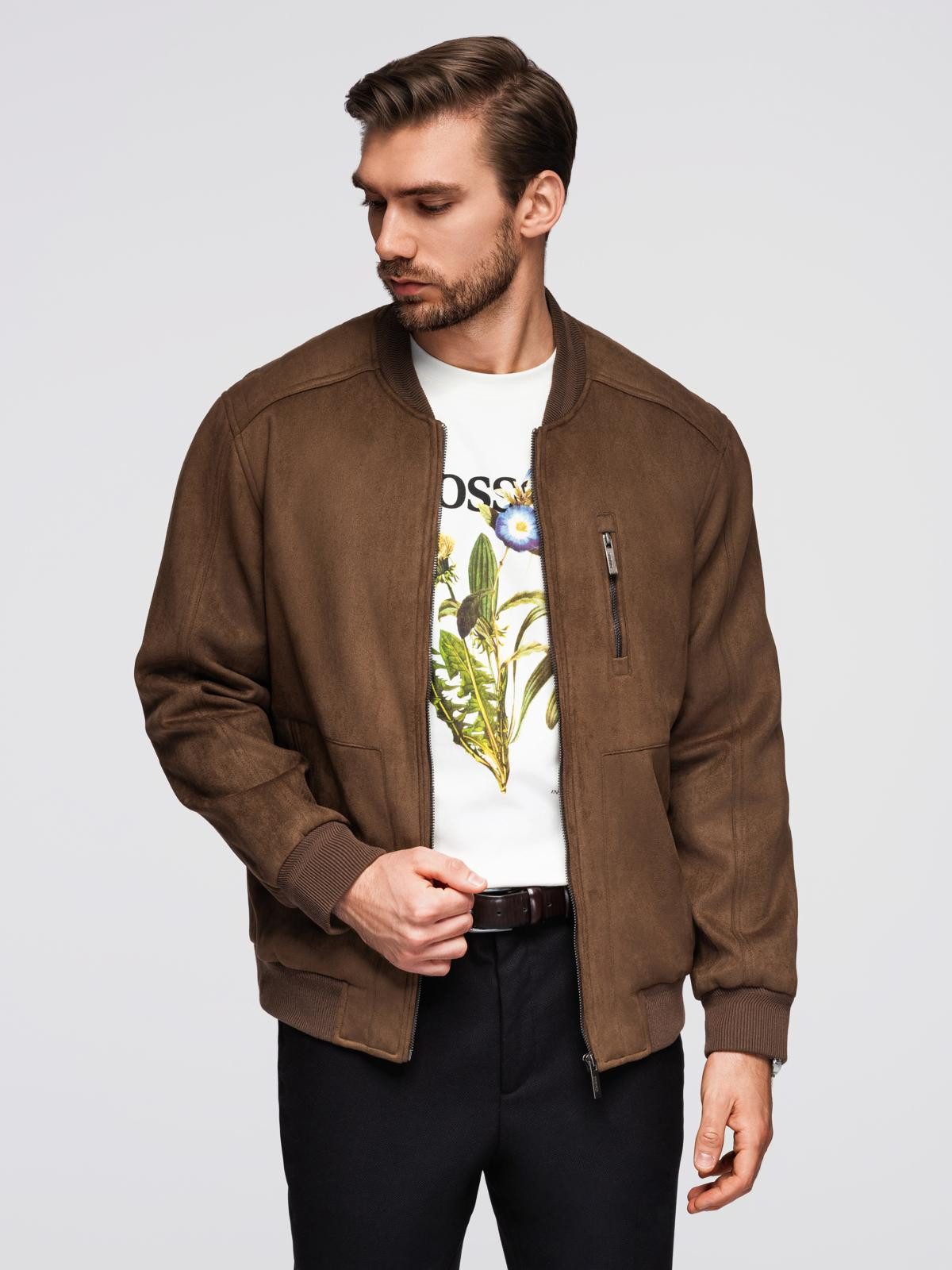 OMBRE Bomberjacke Bomberjacke aus Wildlederimitat günstig online kaufen