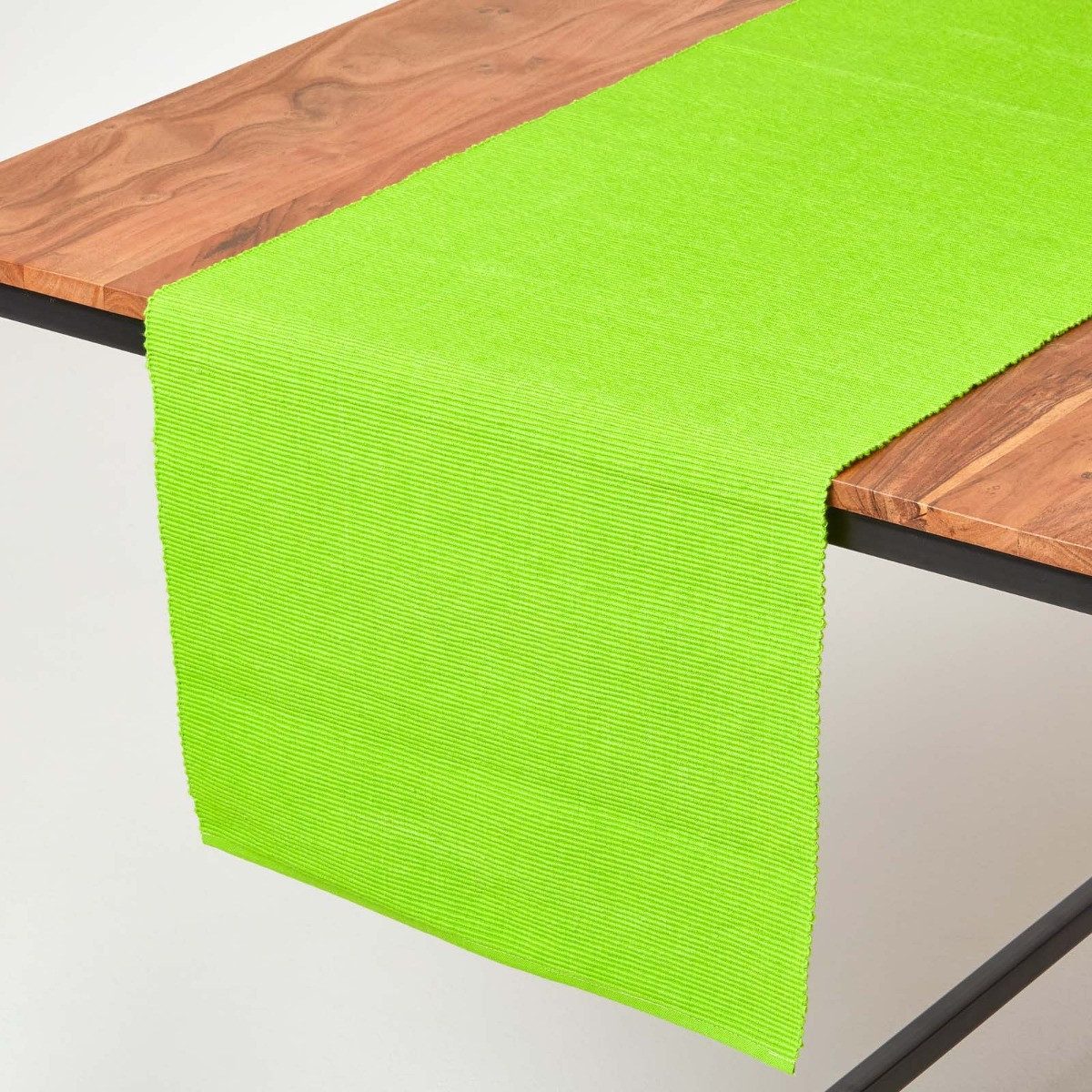 Homescapes Tischläufer Tischläufer limette – 44 x 178 cm, 100% Baumwolle
