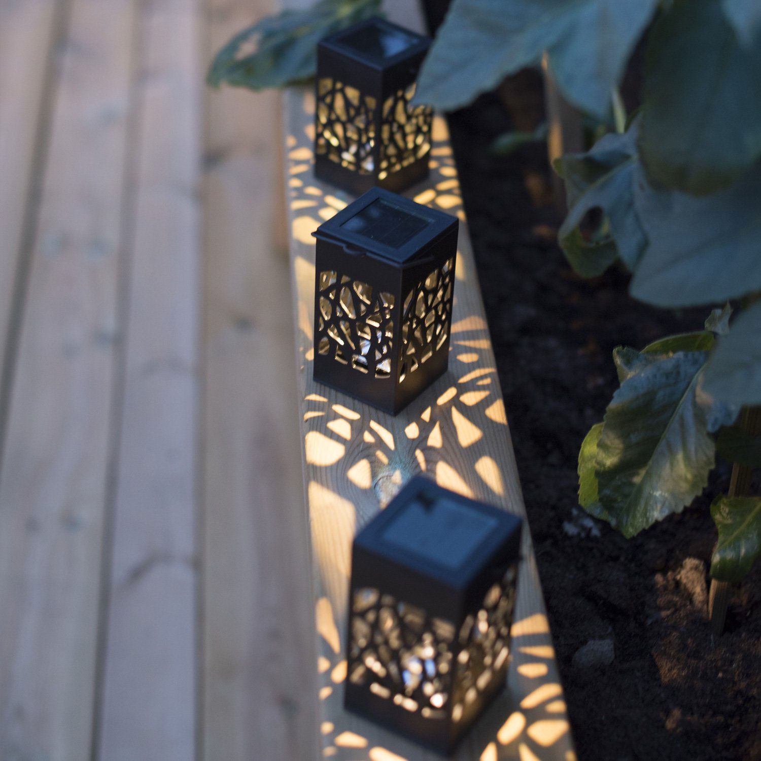 MARELIDA LED Laterne LED Solar Laternen hängend stehend H:11cm Terasse Garten 3St., LED Classic, warmweiß (2100K bis 3000K)