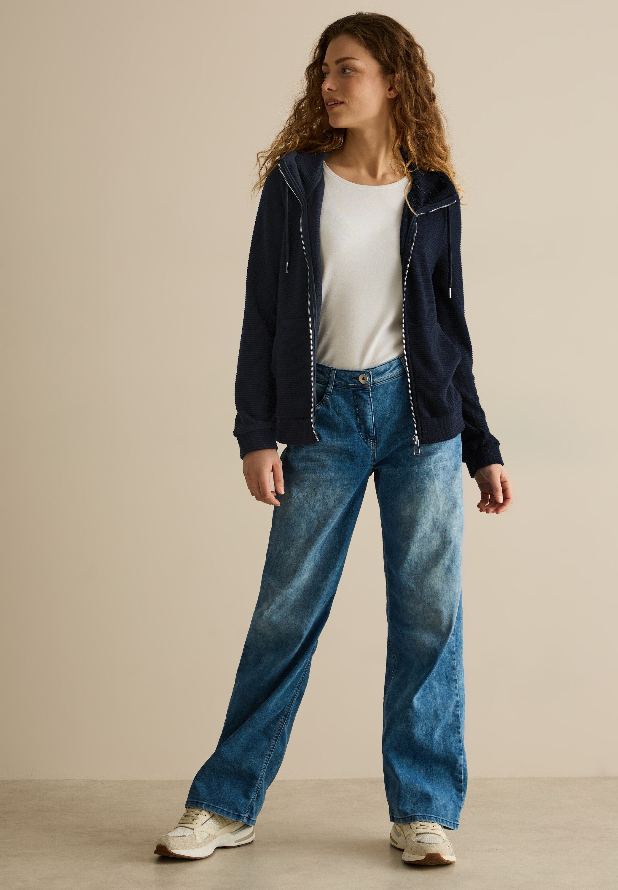 CECIL Sweatjacke mit Kapuze mit Tunnelzugband