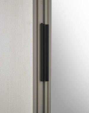 Furn.Design Kleiderschrank Stove (in Pinie weiß Landhaus, 3-türig 201 x 209) Spiegeltür mit Soft-Close-Funktion