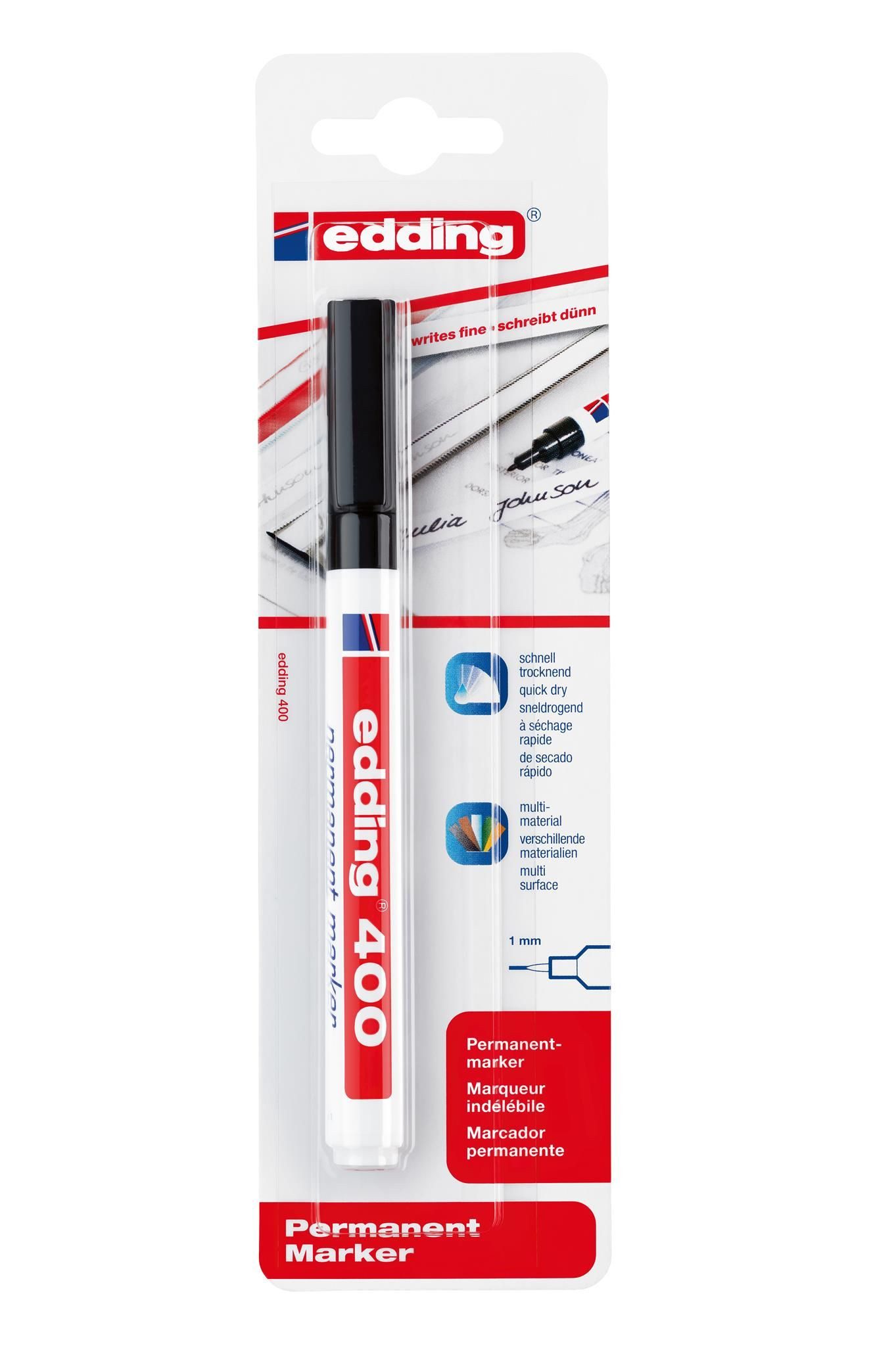 edding Marker Edding Permanentmarker 400 1er-Blister schwarz
