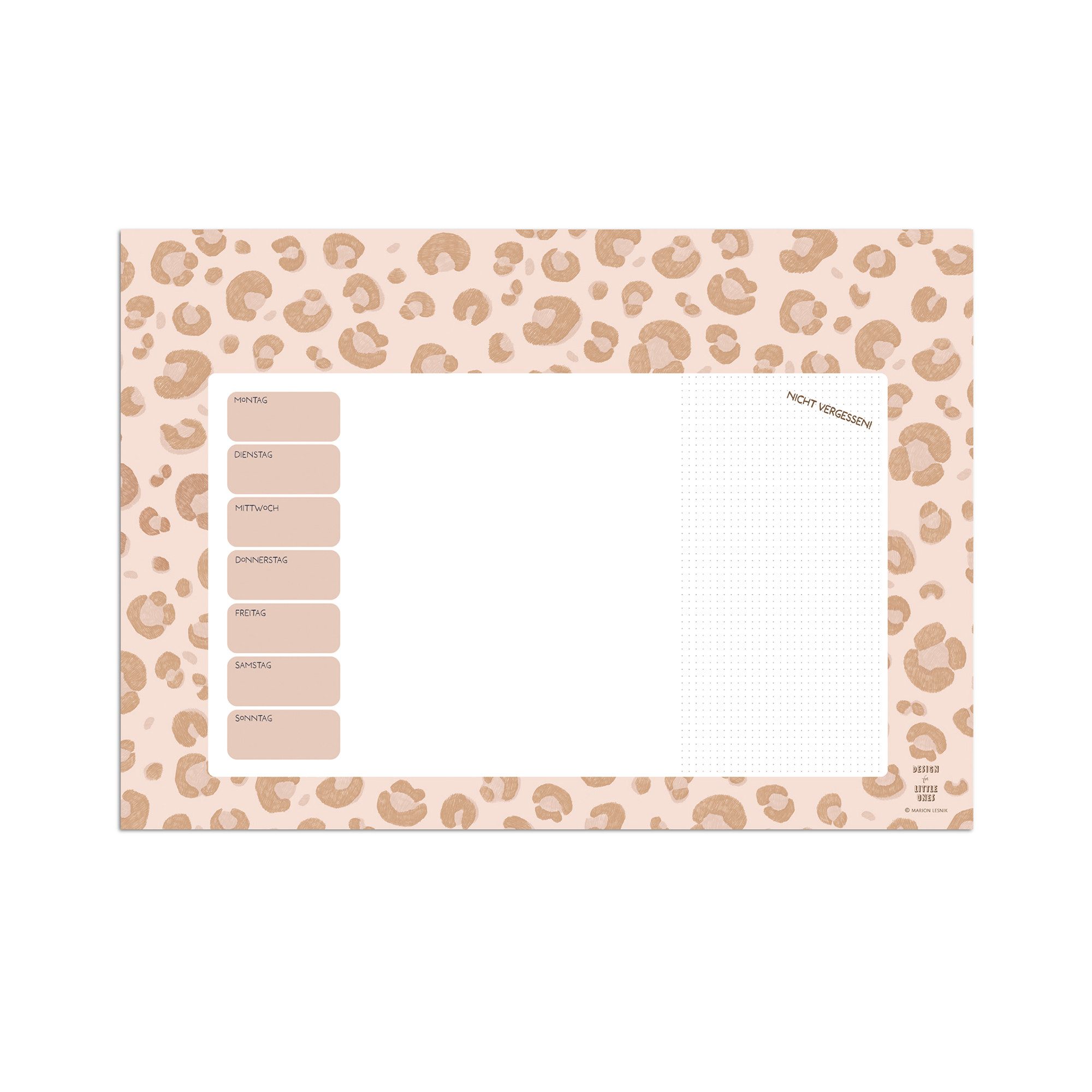 scriptum Schreibtischunterlage für Kinder - „Leo“ - Wochenplaner 25 Blatt aus Premiumpapier, (1 tlg., 25 Blatt hochwertiges Premiumpapier)