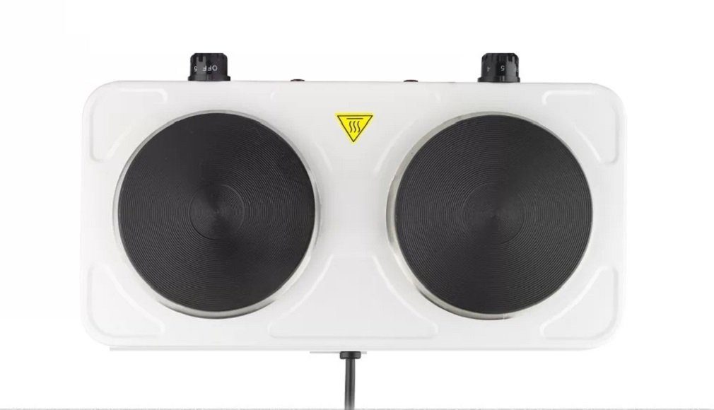 Rungassi Doppelkochplatte Doppelkochplatte Doppelkochfeld Herdplatte 2x 1000Watt Kochplatte