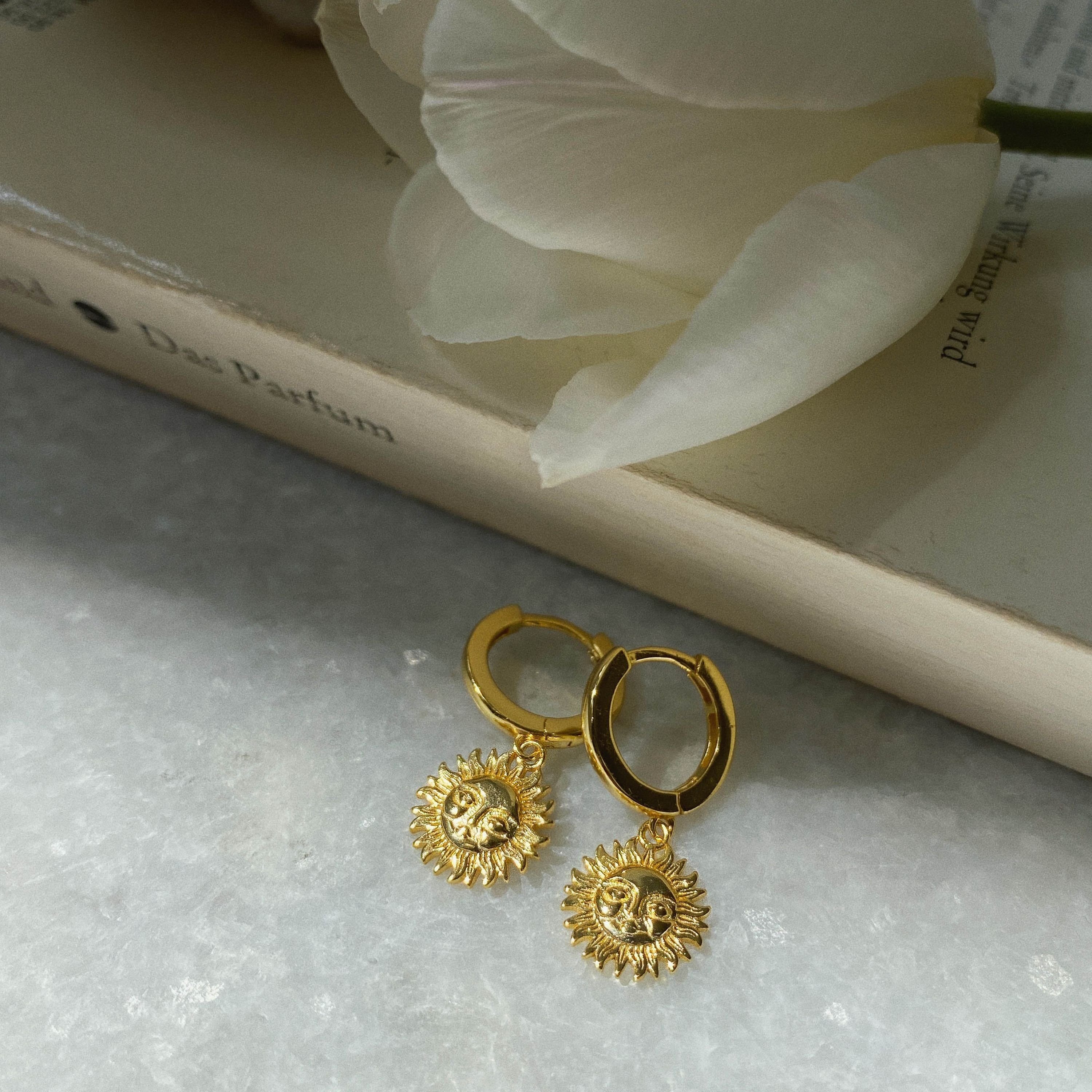Brandlinger Paar Ohrhänger Sonne Salerno, vergoldet, 925 Ohrringe Ohrringe Anhänger mit Silber