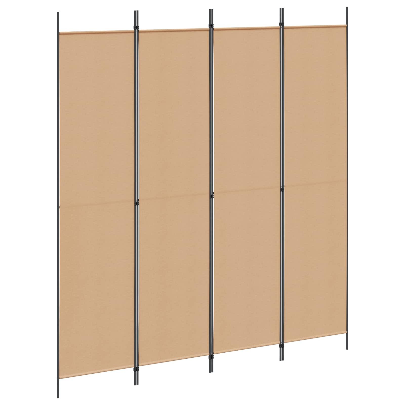 vidaXL Raumteiler 4-teiliger Raumteiler Beige 200 x 220 cm Stoff, 1-tlg.