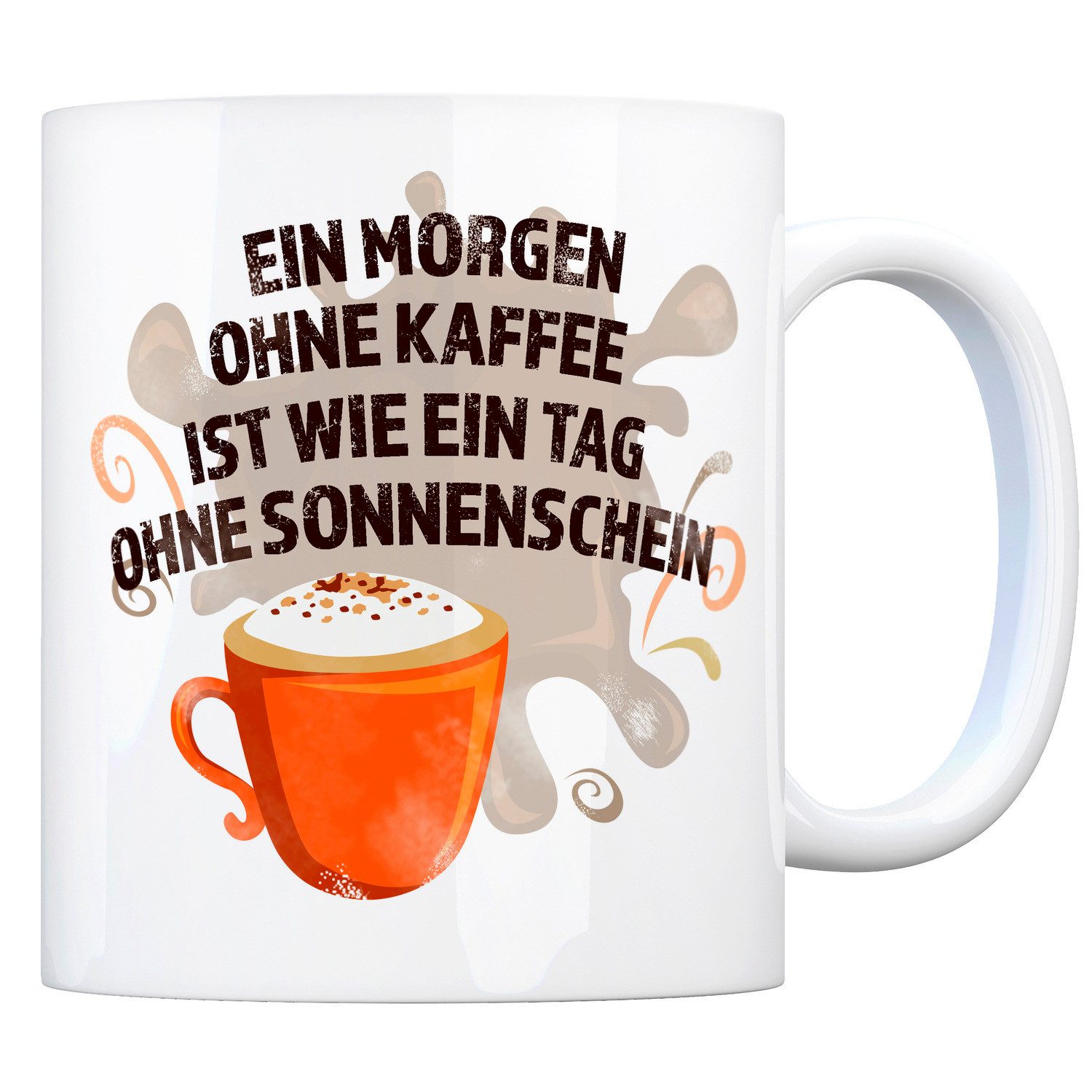 speecheese Tasse Kaffeebecher mit Spruch: Ein Morgen ohne Kaffee ist wie Tag