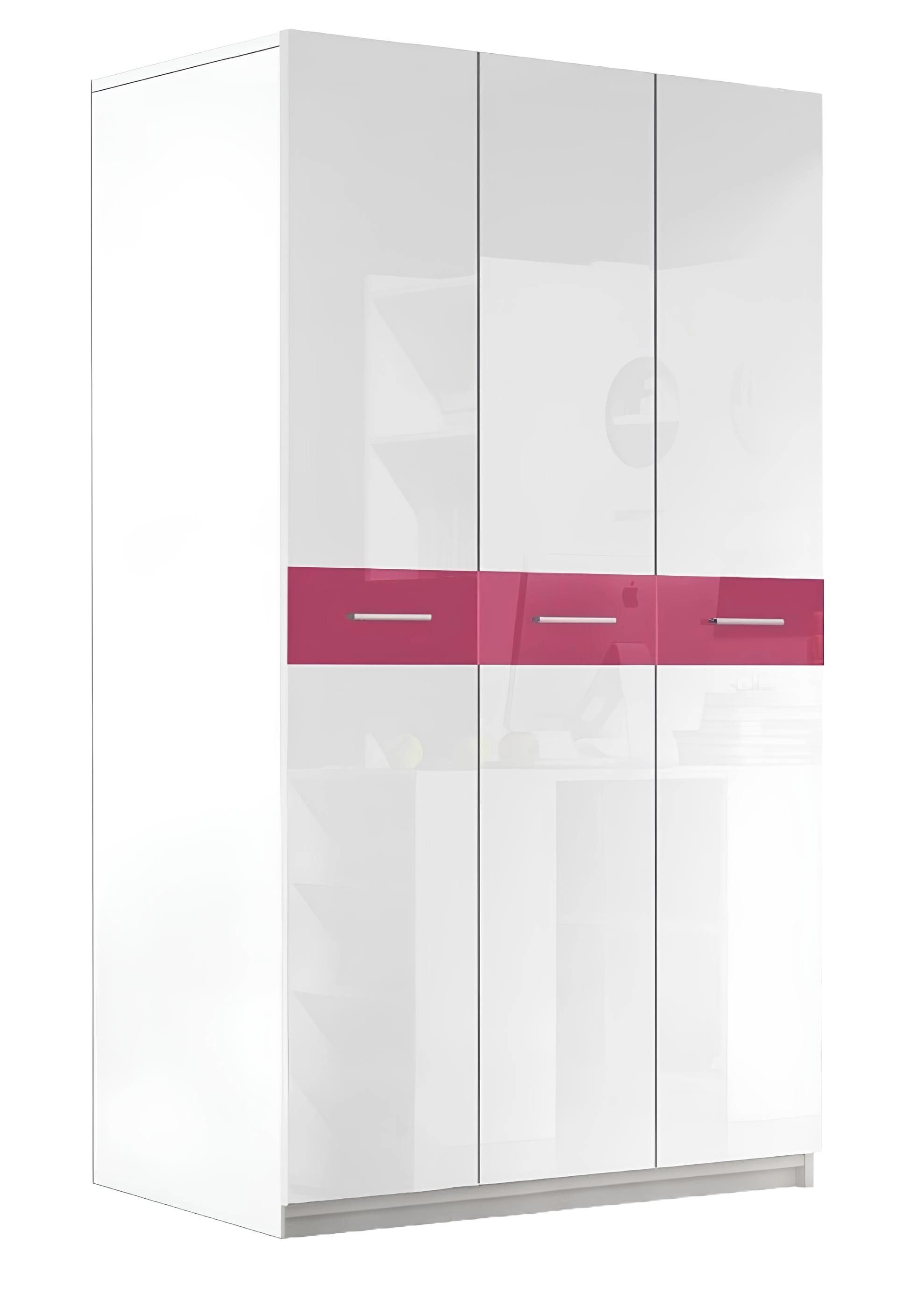 Xlmoebel Kinderkleiderschrank Rosa Kleiderschrank für Kinderzimmer mit viel Stauraum (Kleiderschrank) Hergestellt in Europa