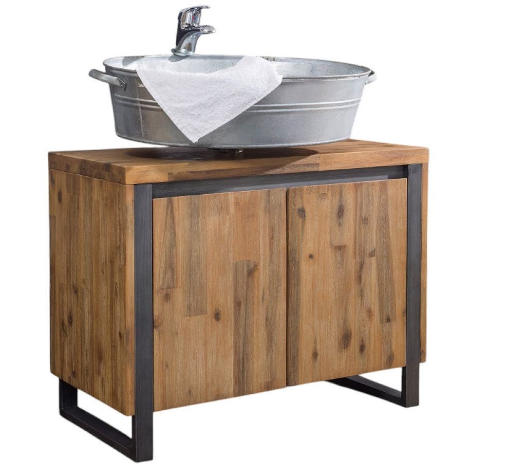 Main Möbel Waschbeckenunterschrank 75x60cm 'Genua' Akazie gebürstet (1-St)