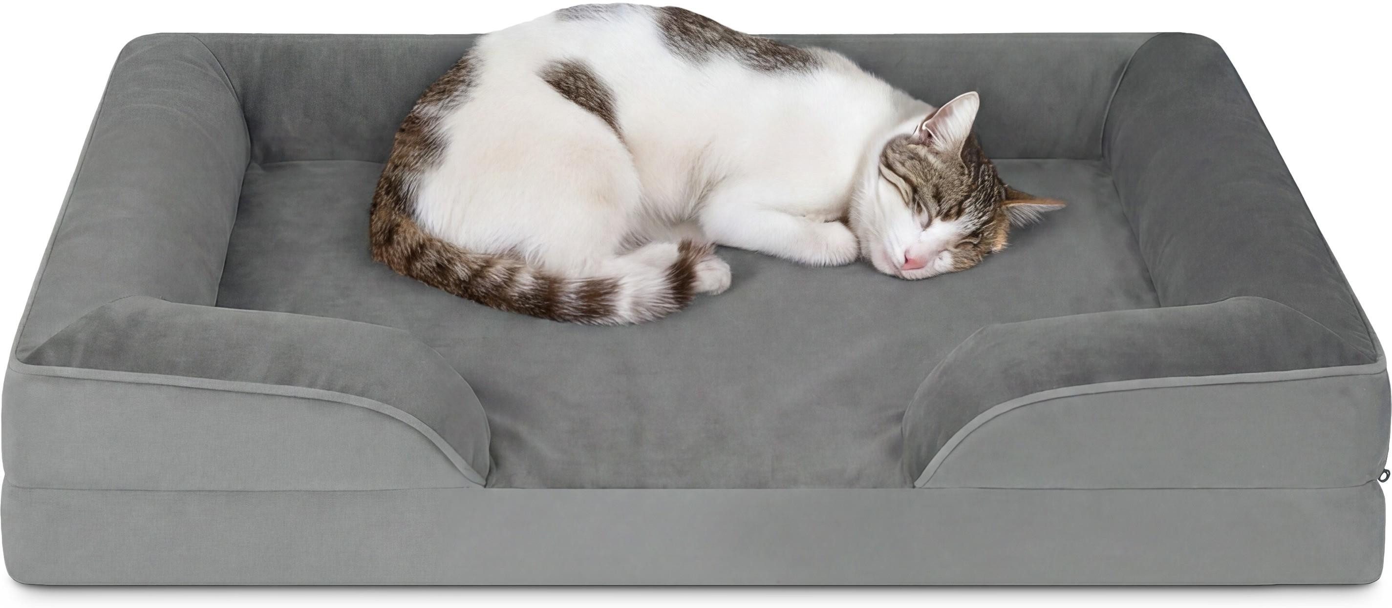Aspero Tierbett Katzenbett Kotka, 100 % Polyester, Kuschelbett für Katzen mit abnehmbarem Bezug