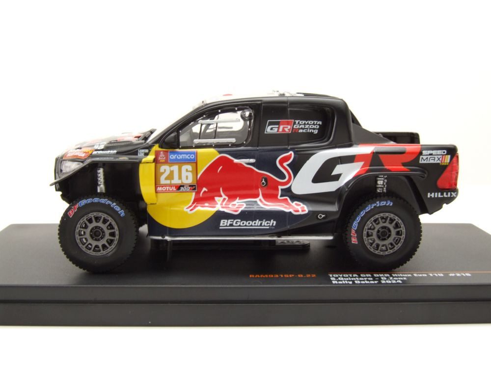 ixo Models Modellauto Toyota GR DKR Hilux Evo T1U #216 Rallye Dakar 2024 schwarz, Maßstab 1:43