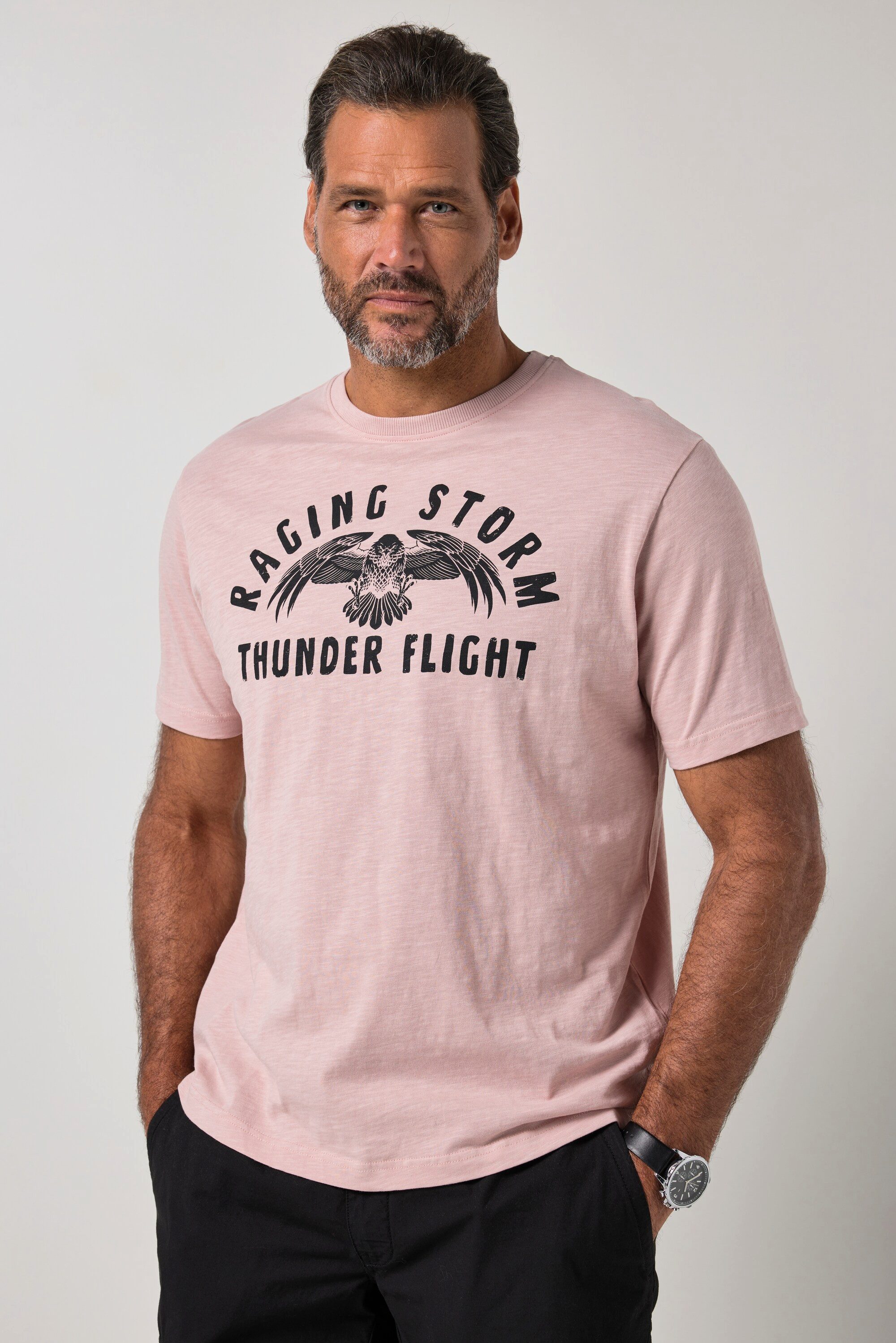 JP1880 T-Shirt T-Shirt Halbarm Lightweight-Jersey Brustprint