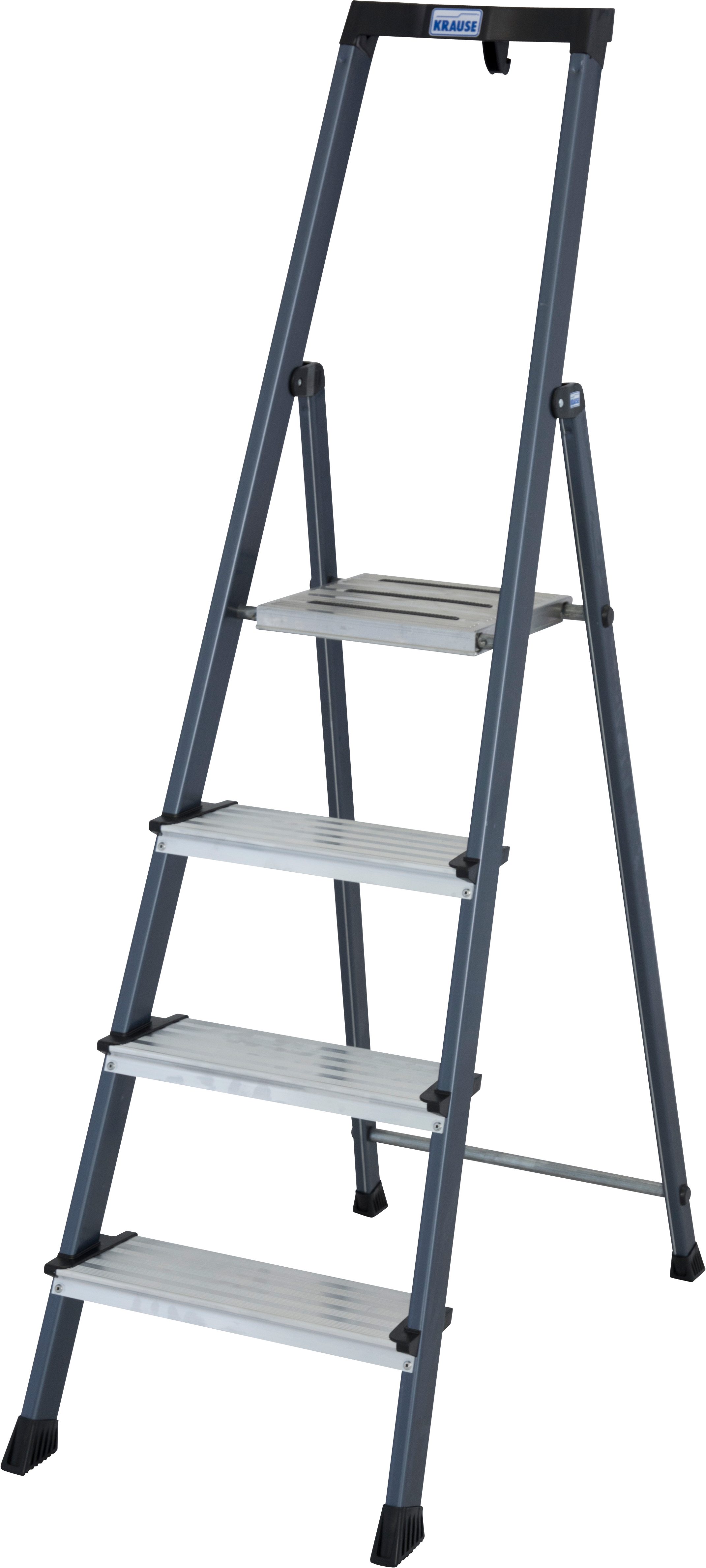 KRAUSE Stehleiter Securo, Alu eloxiert, 1x4 Stufen, Arbeitshöhe ca. 285 cm