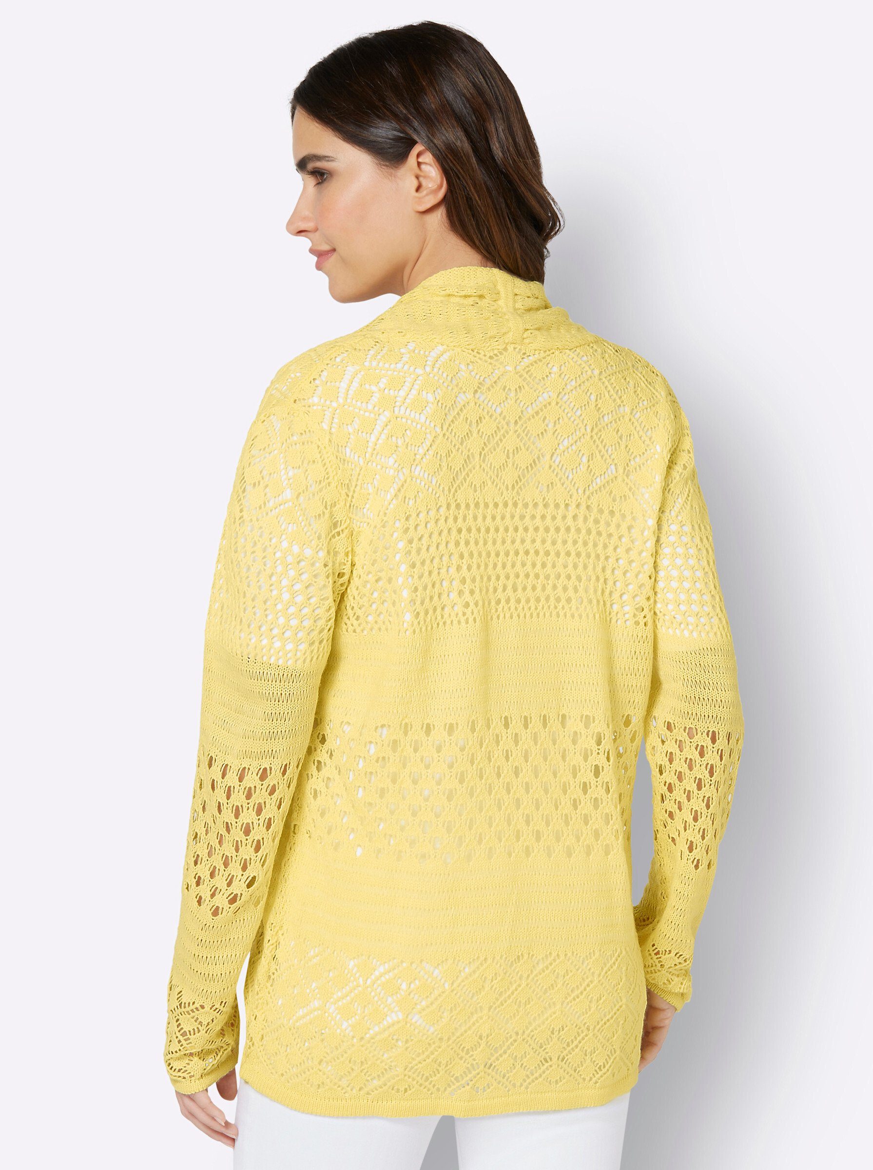 Sieh an! Strickjacke Ajourstrickjacke . mit Ajourmuster, in offener Form günstig online kaufen