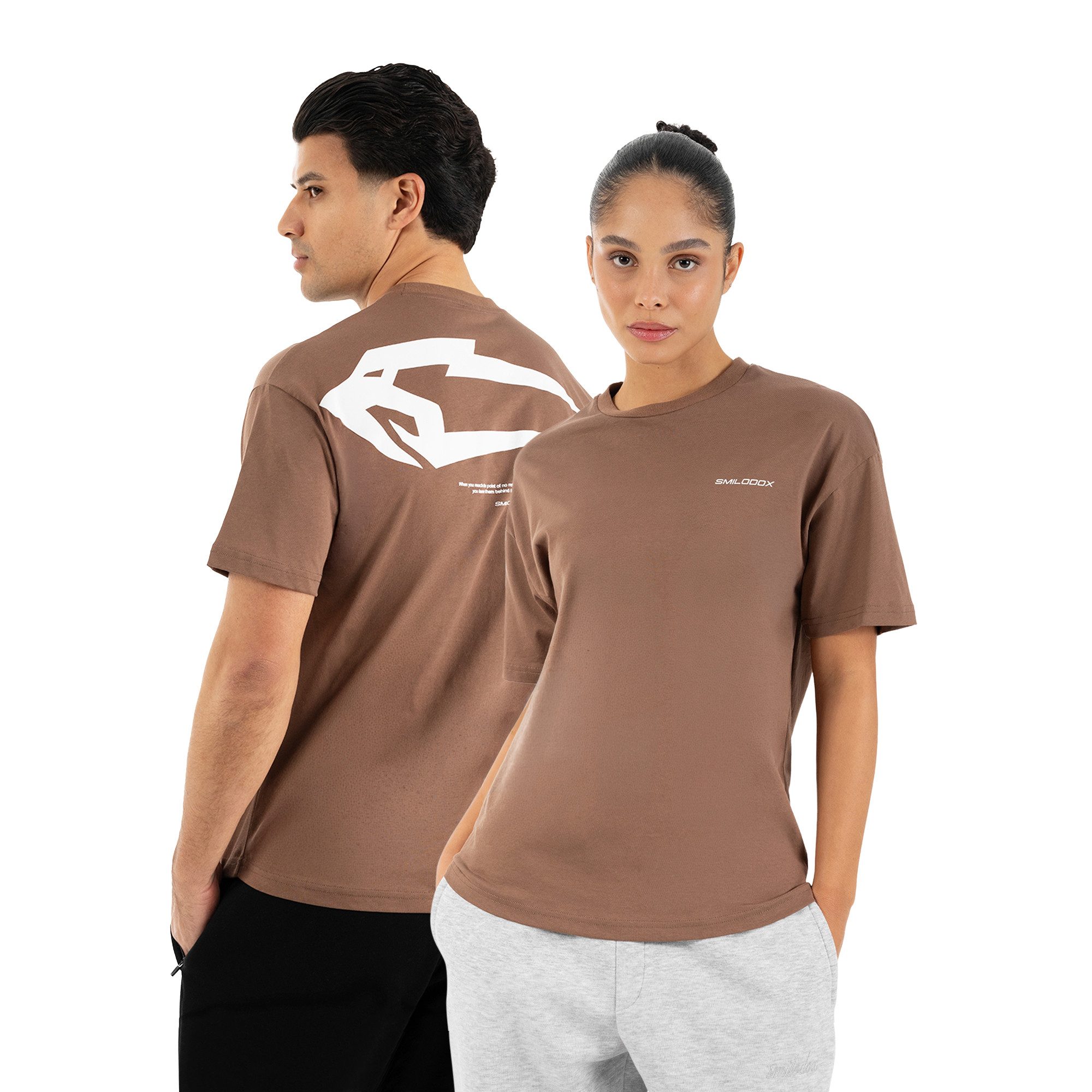 Smilodox T-Shirt Tane, T-Oberteil Unisex Oversize Shirt mit Backprint & Logo Rundhalsausschnitt, Brustlogo, Streetwear, Herren & Damen