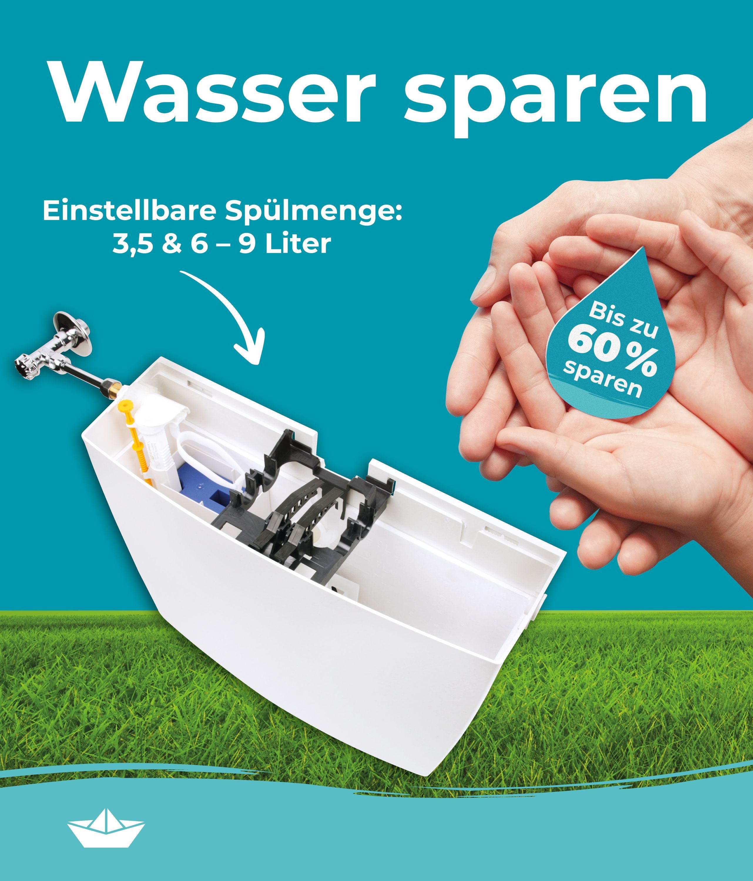 Calmwaters Spülkasten null, null, Aufputz, Weiß, Wassersparende 2-Mengen-Spülung, vollisoliert, 29HB2723