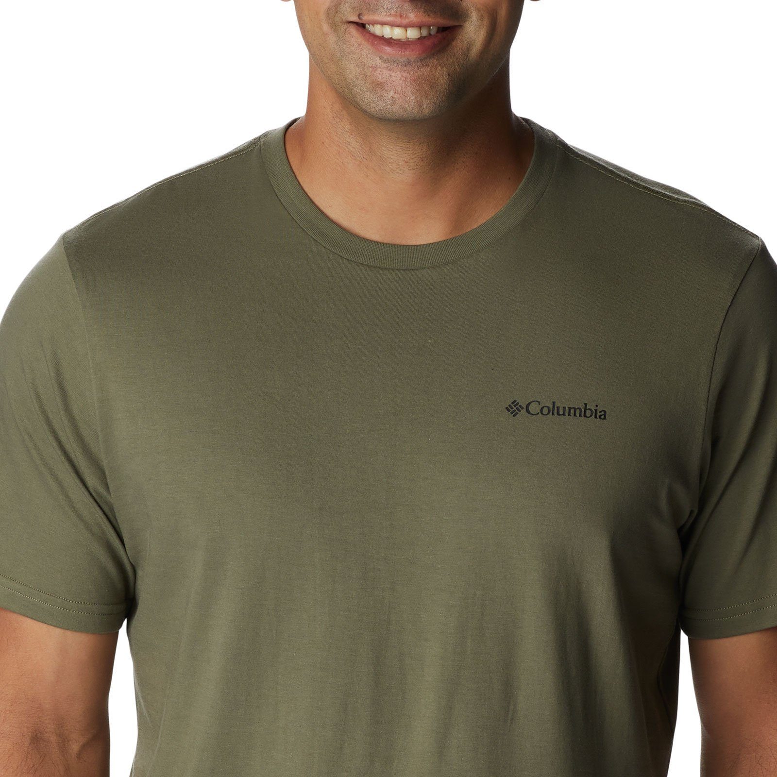 Rundhalsausschnitt River™ stone 397 Graphic Kurzarmshirt Columbia green T-Shirt Back mit Rockaway