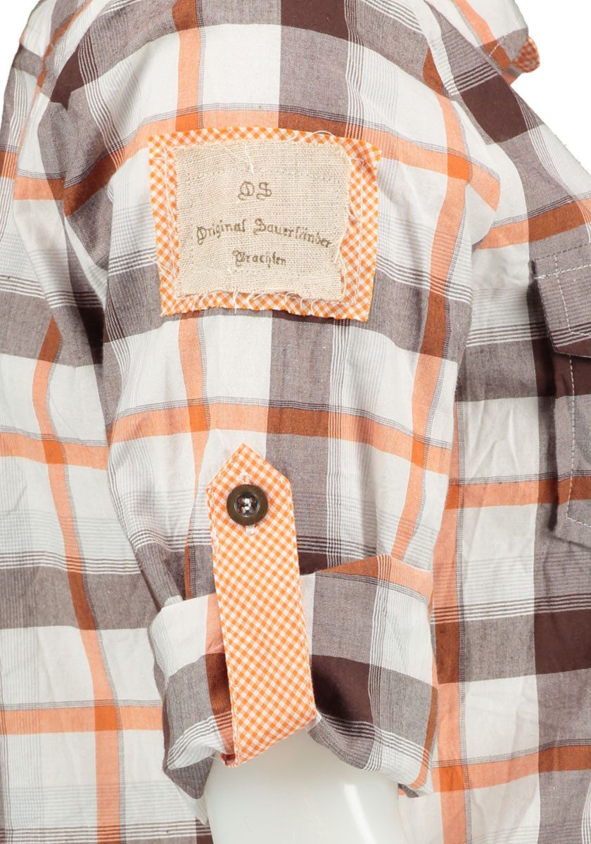 OS Trachten Trachtenbluse Kozua Damen Langarmbluse mit 2 Pattentaschen