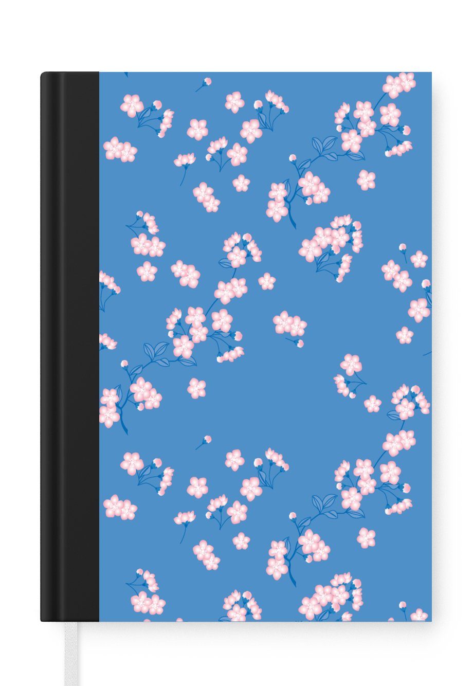 MuchoWow Notizbuch Muster - Sakura - Blumen, Journal, Merkzettel, Tagebuch, Notizheft, A5, 98 Seiten, Haushaltsbuch