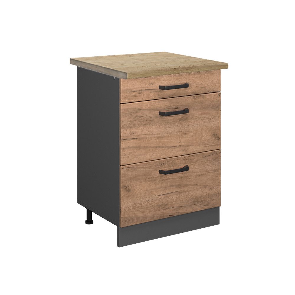 Vicco Unterschrank R-Line, Goldkraft Eiche/Anthrazit, 60 günstig online kaufen