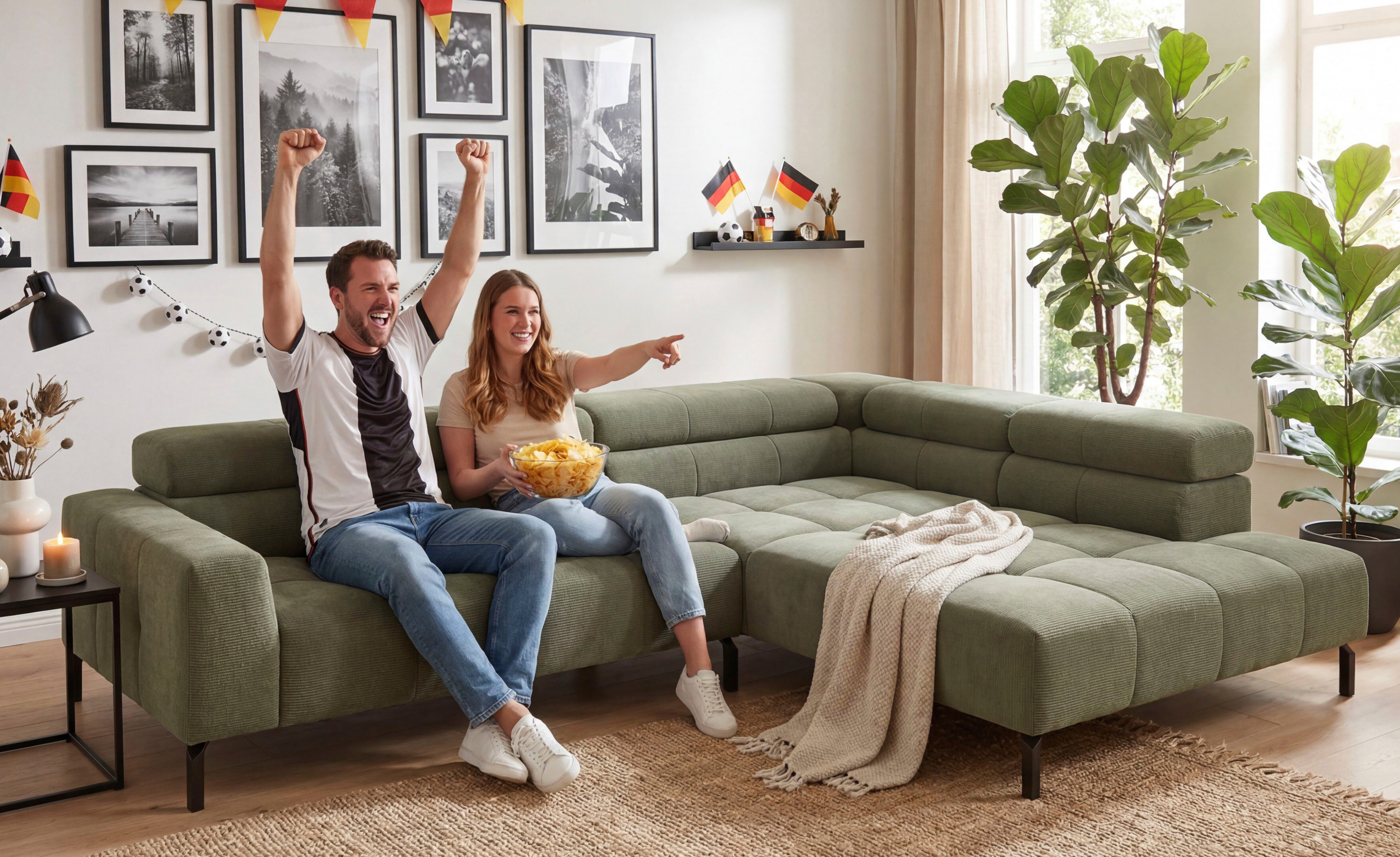 Home affaire Ecksofa Claya, 311 cm breit, L-Form, inkl. Kopfteilverstellung, wahlweise elektrischer Sitzvorzug