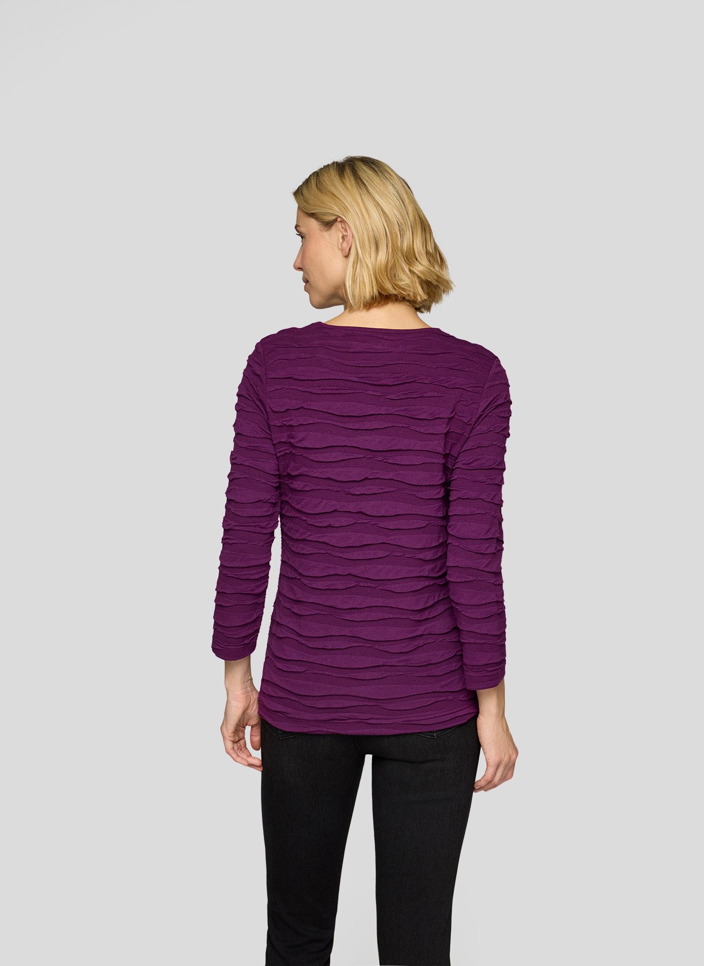 Rabe Strickpullover in Streifen-Ripp-Optik