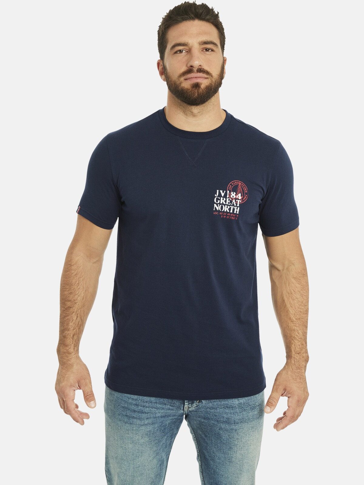 Jan Vanderstorm T-Shirt ADEKE in zwei Farbvarianten günstig online kaufen