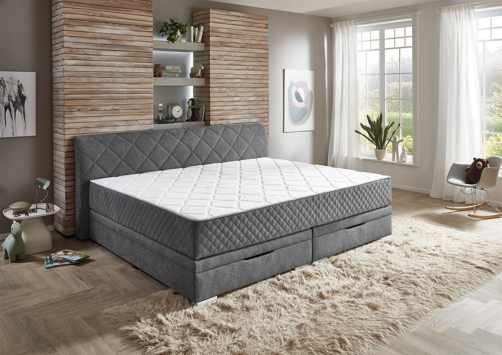 möbelando Boxspringbett SoftNight, inklusive 7-Zonen-TTFK-Matratzen Familienbett 240x200 cm
