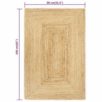 Teppich Teppich Handgefertigt Jute Natur 80x160 cm, vidaXL, Rechteckig