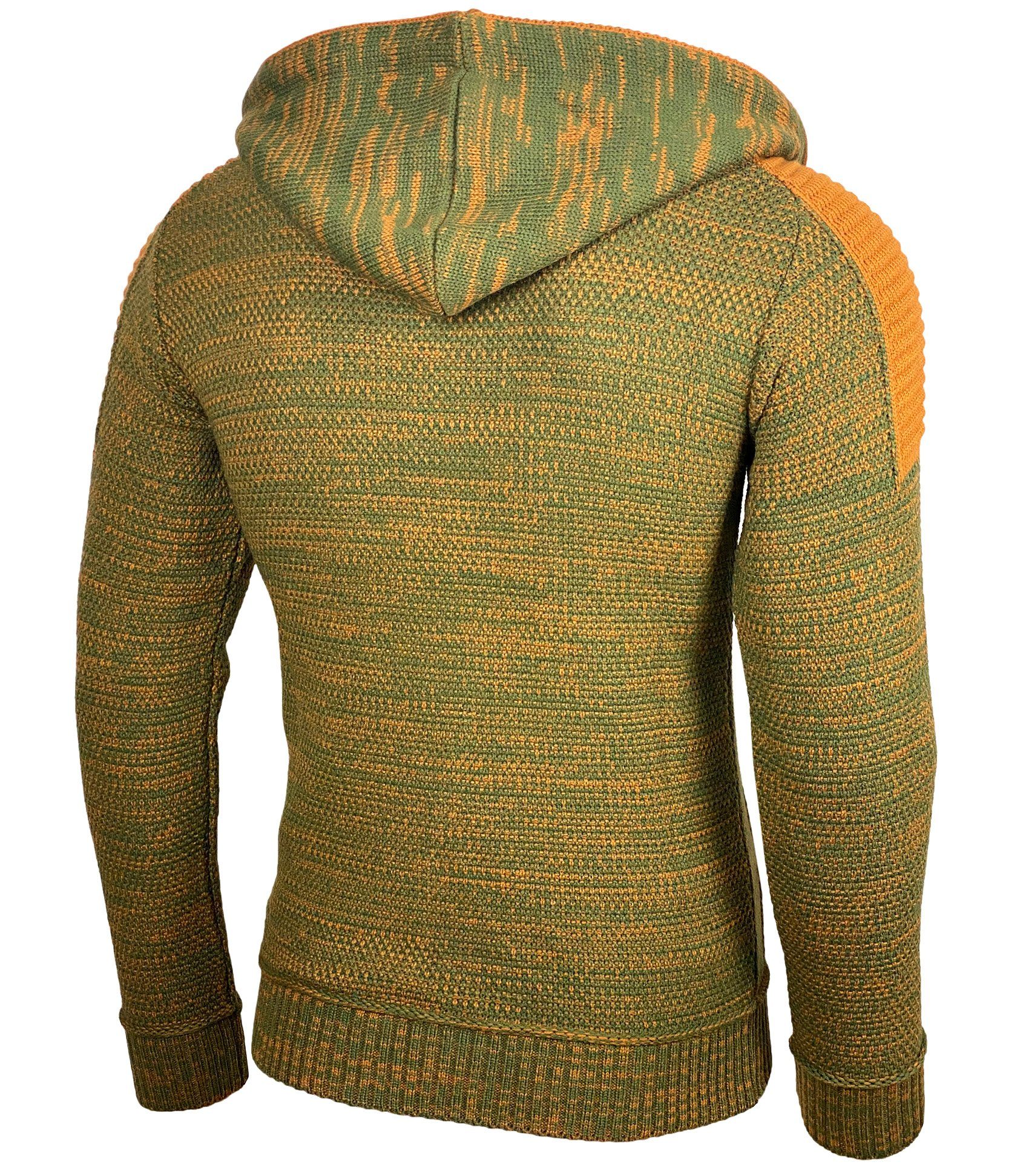 Baxboy Strickpullover Baxboy Herren Strick Pullover Kapuzenpullover Reißverschluss B_290