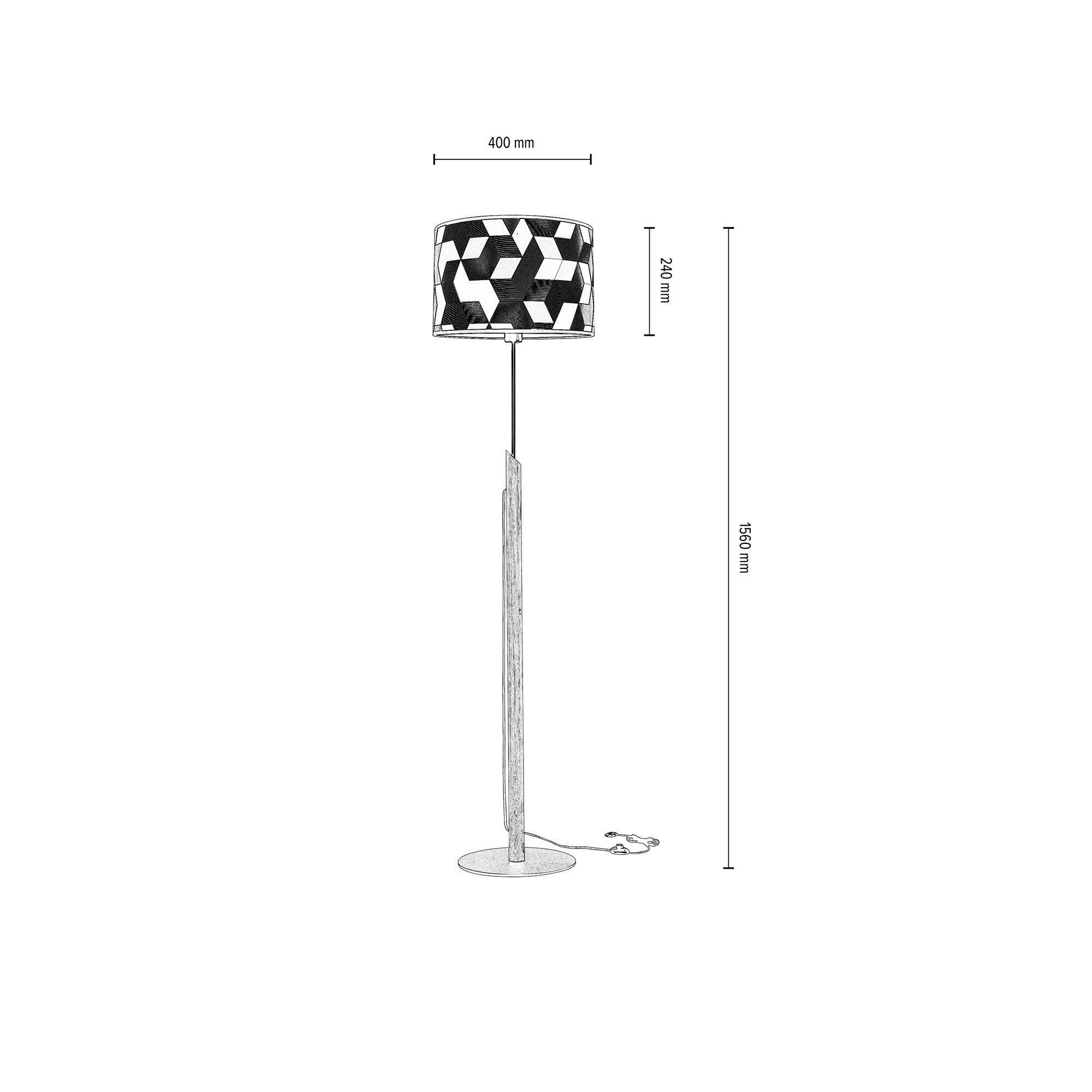 ESPACIO, Aus Leuchtmittel, Schirm Stehlampe Tapete ohne BRITOP mit Eichenholz laminierter aus FSC®-Zertifikat, LIGHTING
