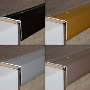 PROVISTON Treppenkantenprofil Aluminium, 69 x 55 x 1000 mm, Bronze Hell, Treppenkanten Winkel