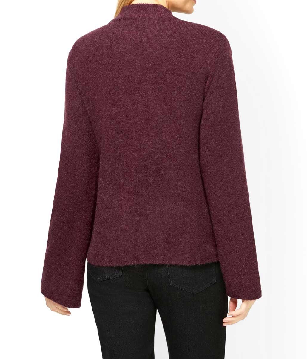 TESINI Wickelpullover heine LINEA burgund Designer-Kuchel-Pullover, Damen