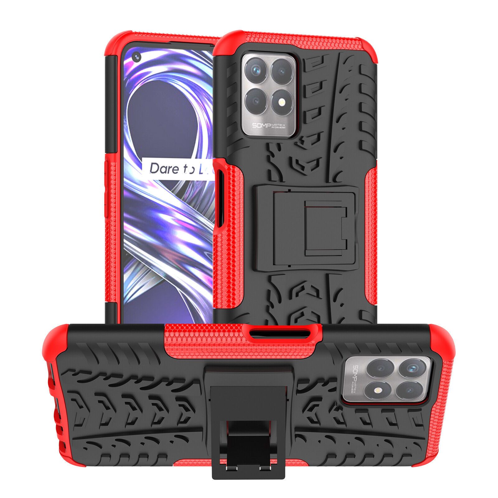 betterfon Handyhülle für Realme 8i Robuste Outdoor Schutzhülle Panzer Case, Stoßfeste Dual-Layer Hülle mit Kickstand kratzfest und formstabil