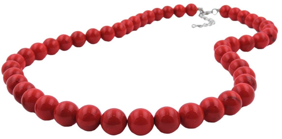 unbespielt Collier Kette Kunststoffperlen rot-schwarz-marmoriert 42 cm, Mod günstig online kaufen