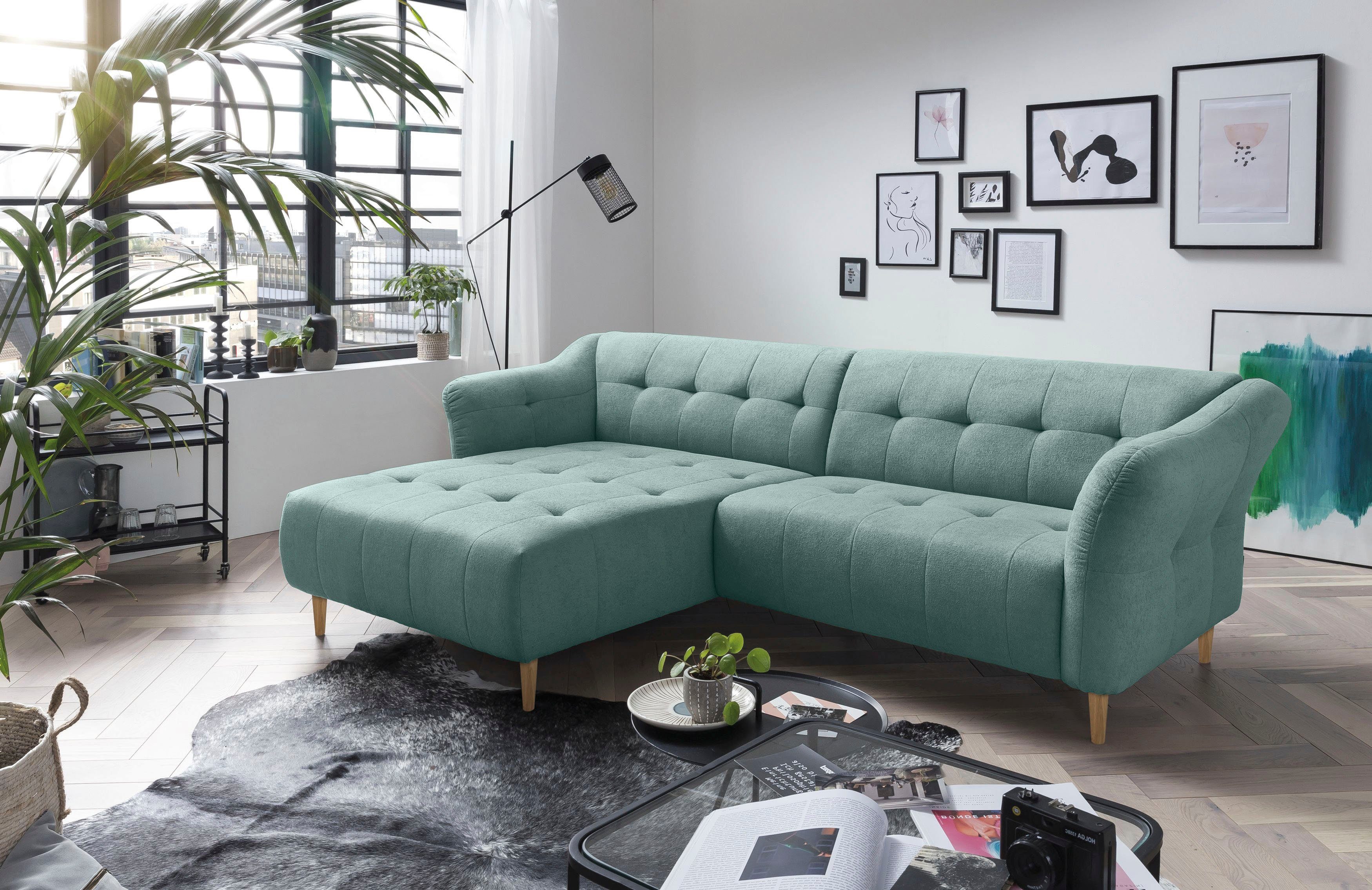 exxpo - Soraya, frei sofa fashion stellbar Raum im Holzfüßen, mit Ecksofa