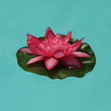 Kunstblume Lotusblume Seerose Lotusblüte Kunstblume Teichblume D: 13cm schwimmend, MARELIDA, Höhe 4 cm