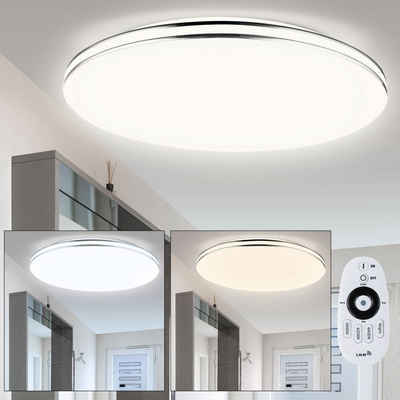 Globo LED Deckenleuchte, LED-Leuchtmittel fest verbaut, Kaltweiß, Warmweiß, Neutralweiß, Tageslichtweiß, LED Decken Leuchte Wohn Ess Zimmer Lampe rund dimmbar