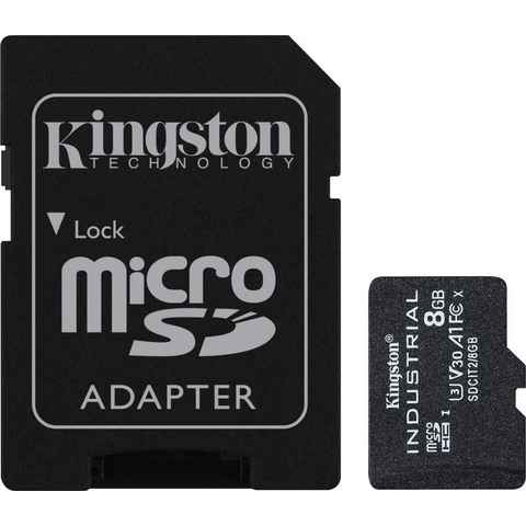 Kingston INDUSTRIAL microSD 8GB + SD Adapter Speicherkarte (8 GB GB, UHS-I Class 10, 100 MB/s Lesegeschwindigkeit)