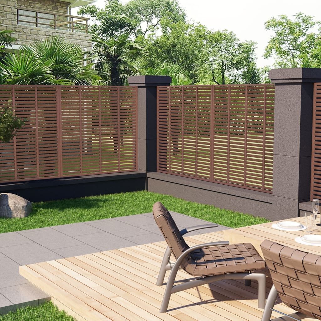 furnicato Zaun Lamellenzaun WPC 180x180 cm Braun, (1-St)